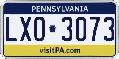 PA license plate LXO3073