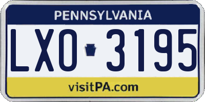 PA license plate LXO3195
