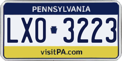 PA license plate LXO3223