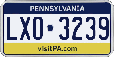PA license plate LXO3239