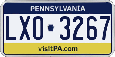 PA license plate LXO3267
