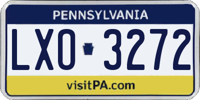 PA license plate LXO3272