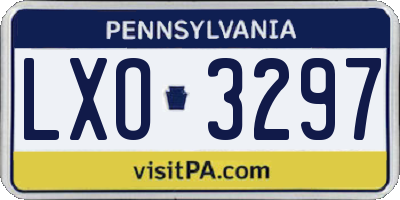PA license plate LXO3297