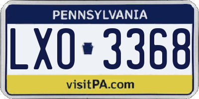 PA license plate LXO3368