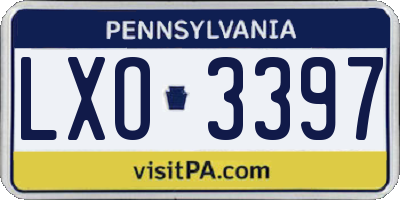 PA license plate LXO3397