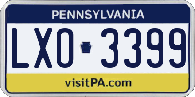 PA license plate LXO3399