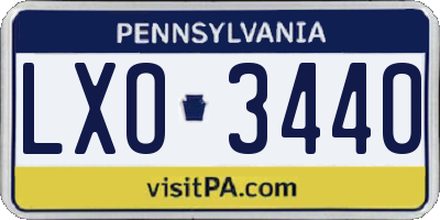 PA license plate LXO3440