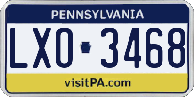 PA license plate LXO3468
