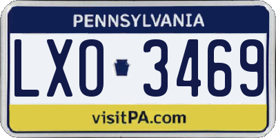 PA license plate LXO3469
