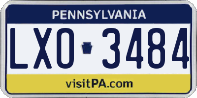 PA license plate LXO3484