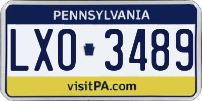 PA license plate LXO3489