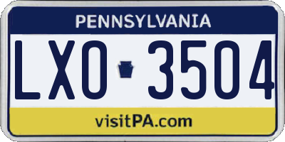 PA license plate LXO3504