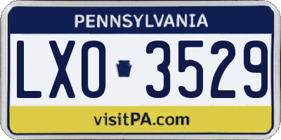 PA license plate LXO3529