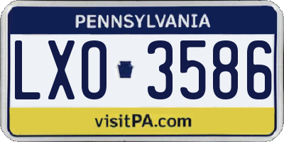 PA license plate LXO3586