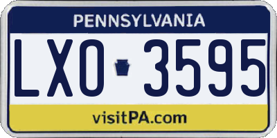 PA license plate LXO3595