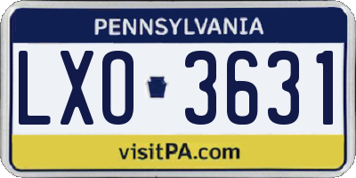 PA license plate LXO3631