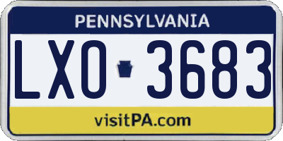 PA license plate LXO3683