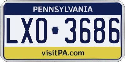 PA license plate LXO3686