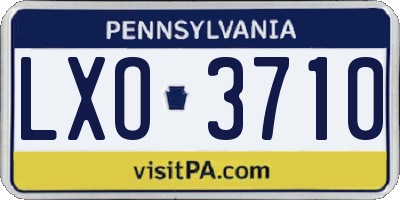PA license plate LXO3710