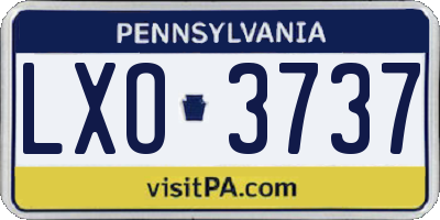 PA license plate LXO3737