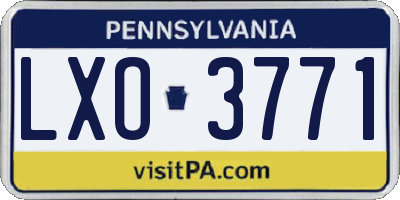 PA license plate LXO3771
