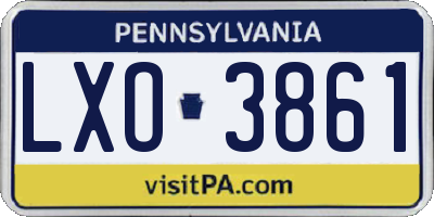PA license plate LXO3861
