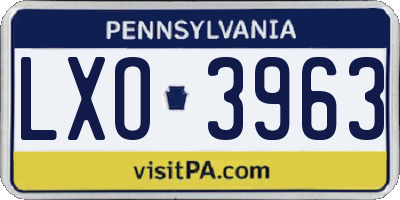 PA license plate LXO3963