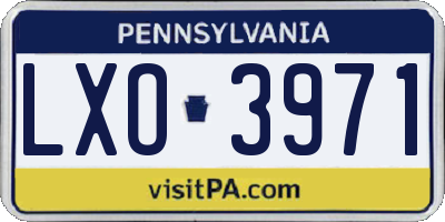 PA license plate LXO3971