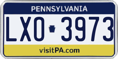 PA license plate LXO3973