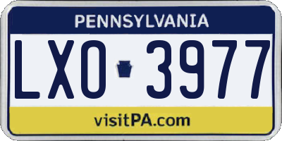 PA license plate LXO3977