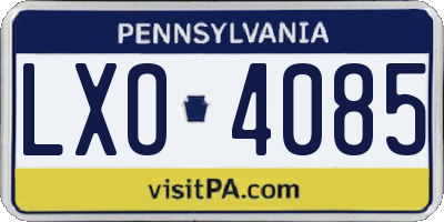 PA license plate LXO4085