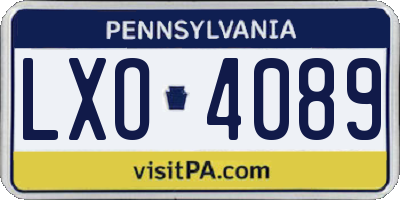 PA license plate LXO4089