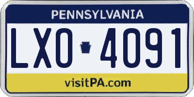 PA license plate LXO4091