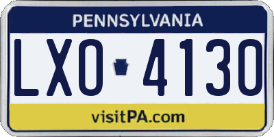 PA license plate LXO4130