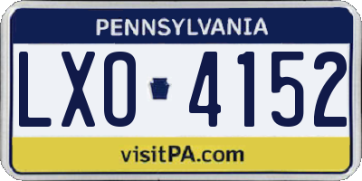 PA license plate LXO4152