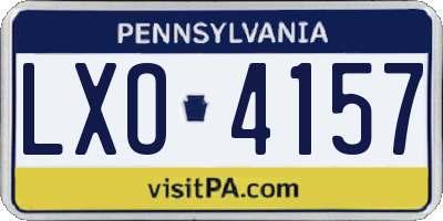 PA license plate LXO4157