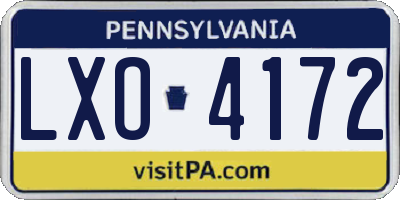 PA license plate LXO4172