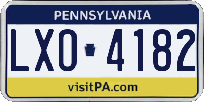 PA license plate LXO4182