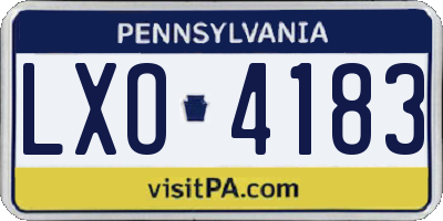 PA license plate LXO4183
