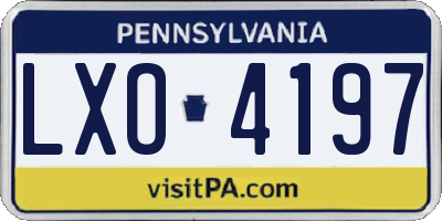 PA license plate LXO4197