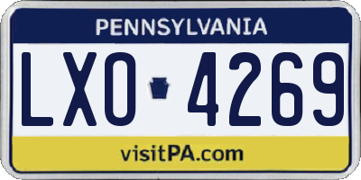 PA license plate LXO4269
