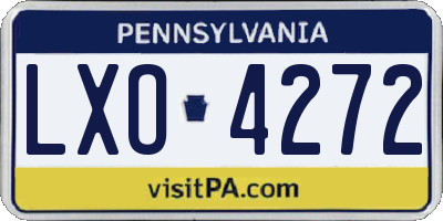 PA license plate LXO4272