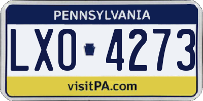 PA license plate LXO4273