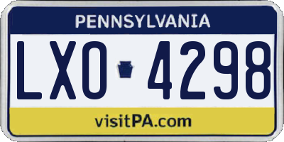 PA license plate LXO4298