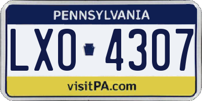 PA license plate LXO4307