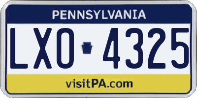 PA license plate LXO4325