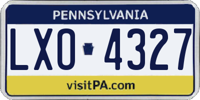 PA license plate LXO4327
