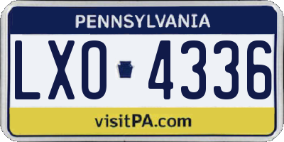 PA license plate LXO4336