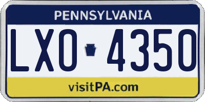 PA license plate LXO4350