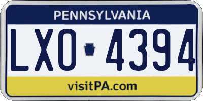 PA license plate LXO4394